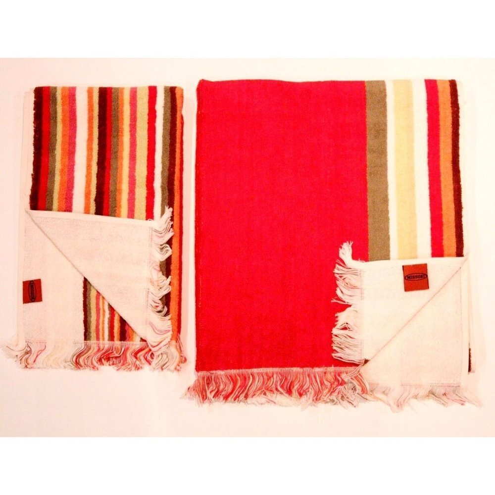 MISSONI HOME Set of 2 SPUGNA Fringe GUEST & HAND Towel